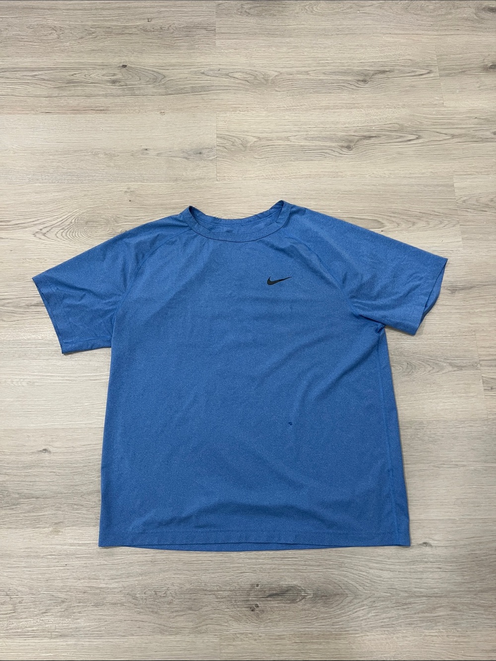 Nike Short Sleeve Dri-FIT Tee in Blue with Black Swoosh